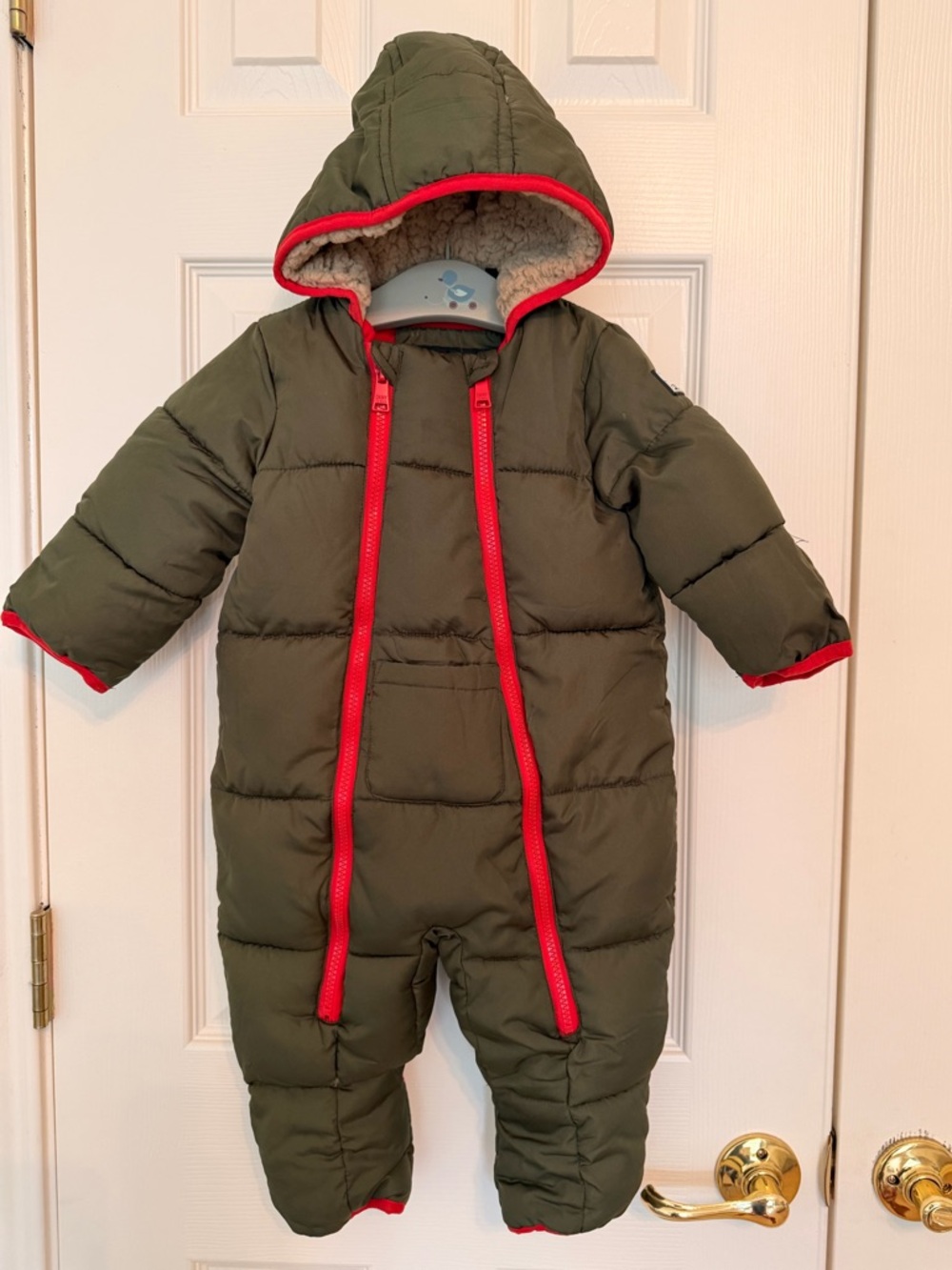 DKNY kids Olive Infant Hooded Snowsuit.